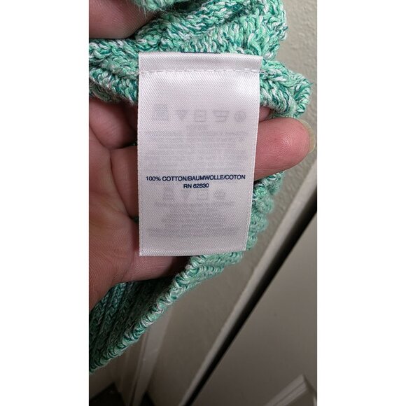 Lands End Women's XL Fisherman Chunky Cable Knit Sweater Green Heather - Picture 7 of 8